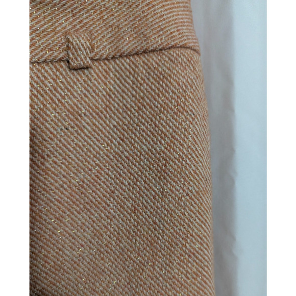 00s Signature Larry Levine Orange Tweed 2pc Culotte Suit Size 8 Wool Blend - Picture 5 of 8